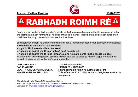 Fógra Rabhaidh Roimh Ré Grattan