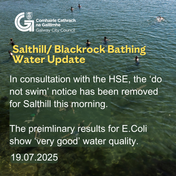 text over image of people bathing in Salthill