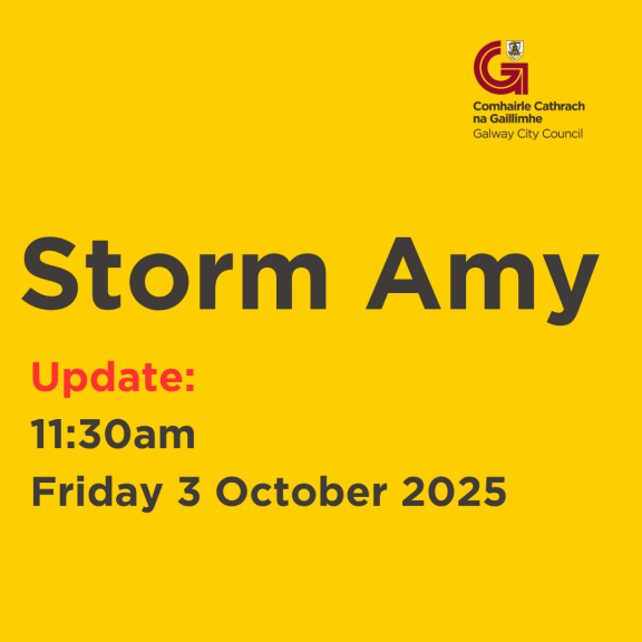Storm Amy text on yellow background
