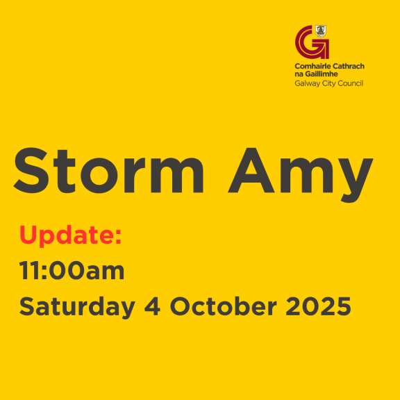 Storm Amy text on yellow background
