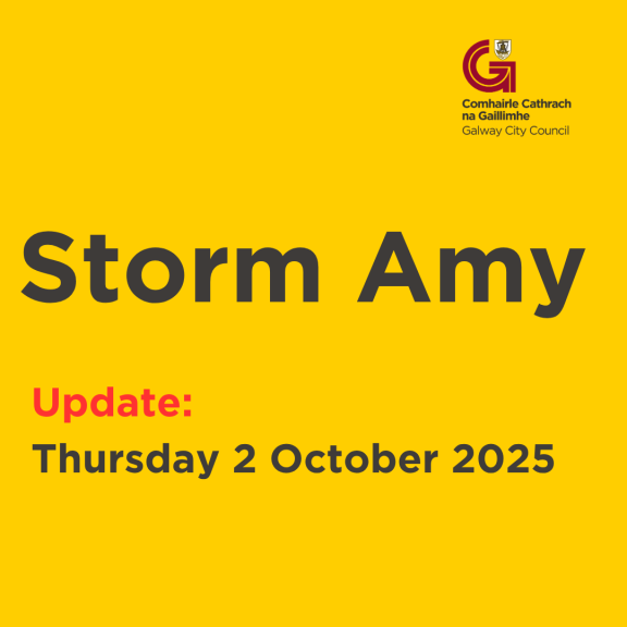 Storm Amy text on yellow background