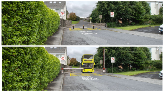 An image of the possible designs of bus gates at Bun a Chnoic / Cnoc an Óir