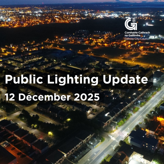 Galway city at night from the air