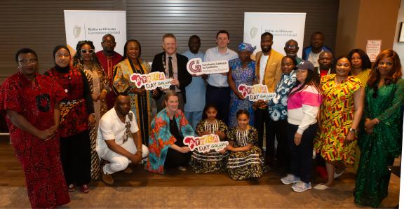 Different representatives posing for picture for Africa Day