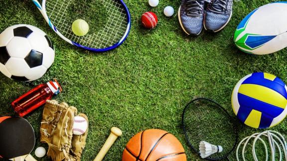 sports equipment on grass