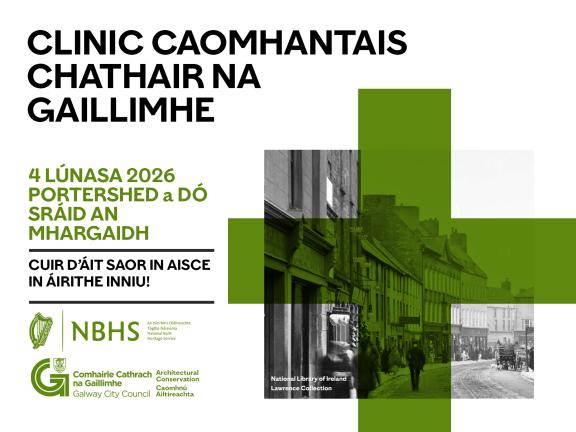 Íomhá ina léirítear dáta agus suíomh Chlinic Caomhnaithe Chathair na Gaillimhe