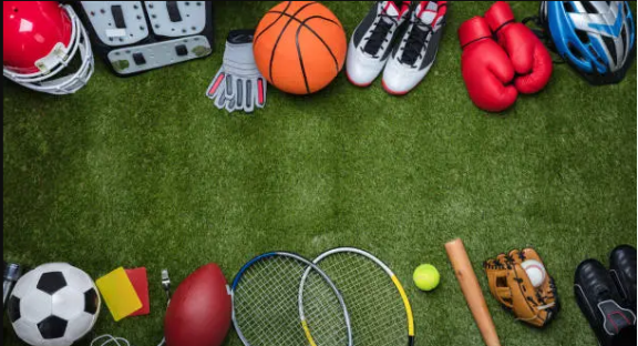 sports equipment on grass