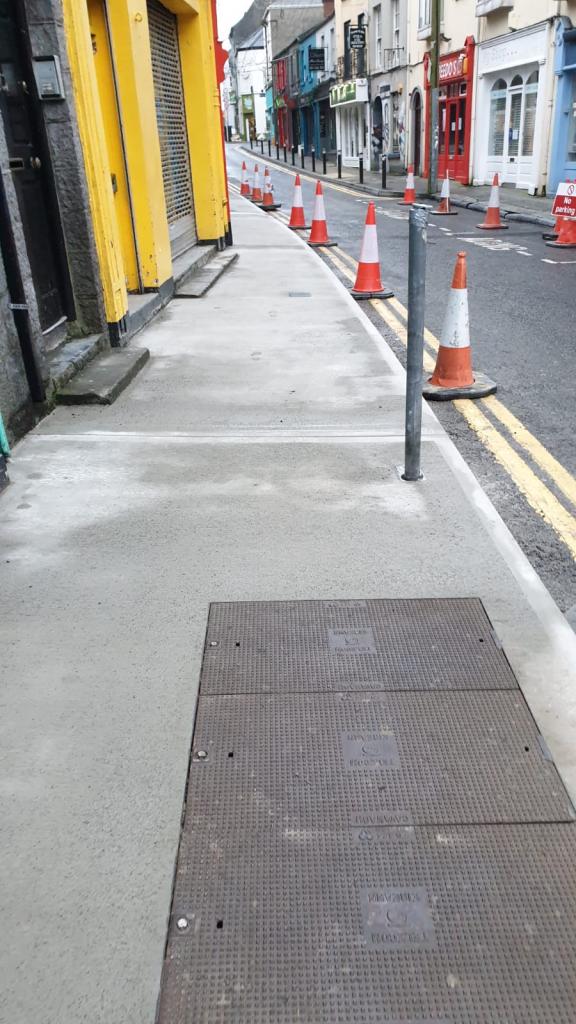 Repaired footpathin city centre