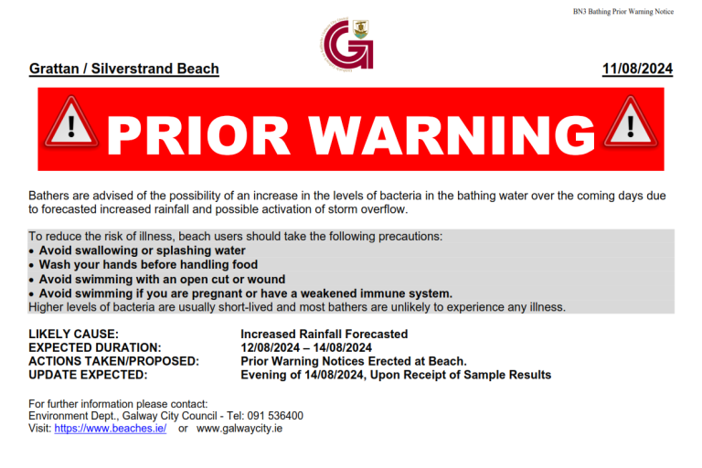 Prior Warning Bathing Notices