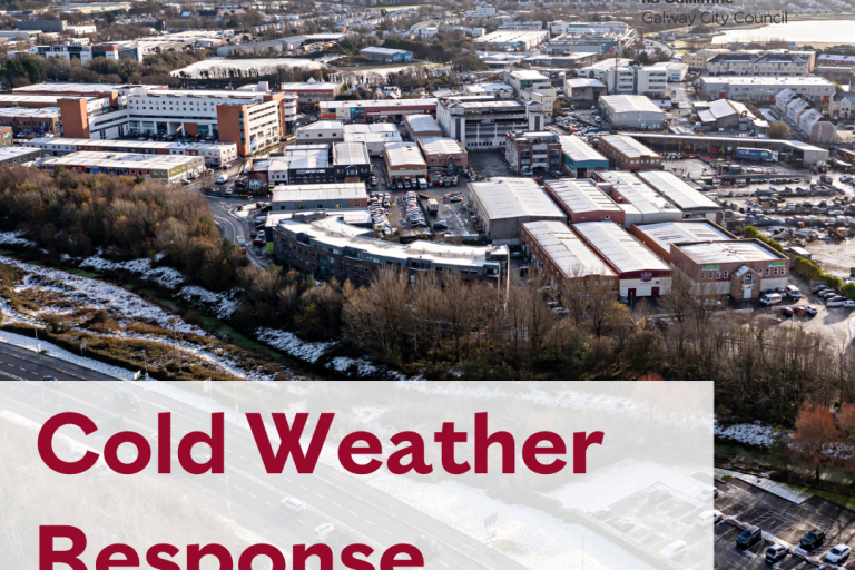 aerial of Galway in frost