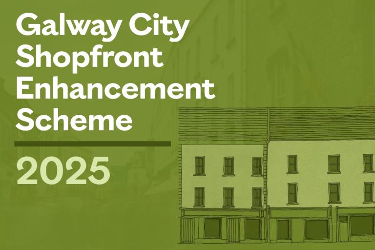 Shopfront graphic with title of Shopfront Enhancement Scheme 2025