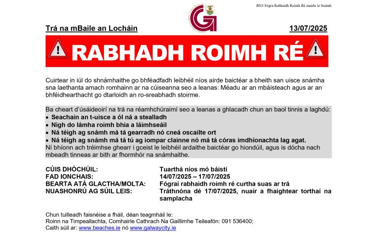 Fógra Rabhaidh Roimh Ré Ballyloughane