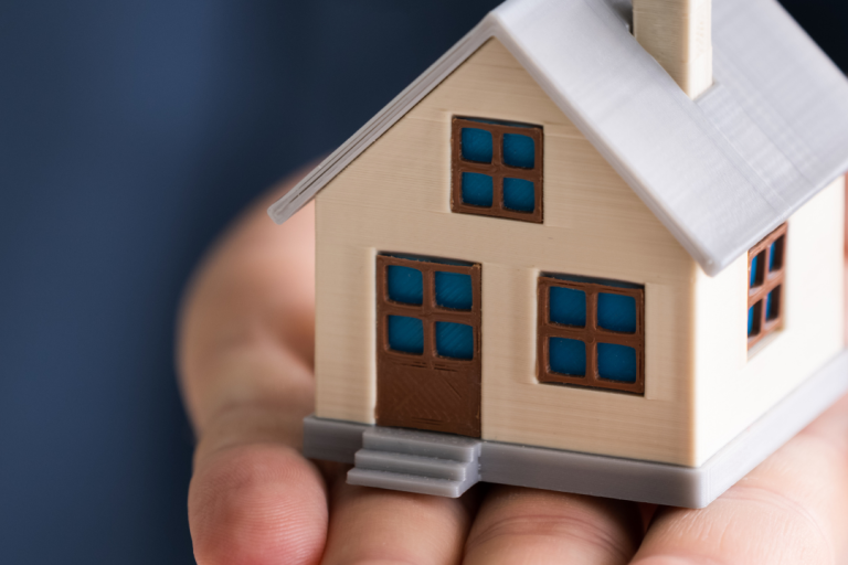 hand holding toy house