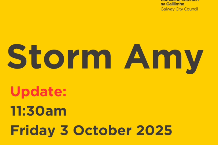 Storm Amy text on yellow background