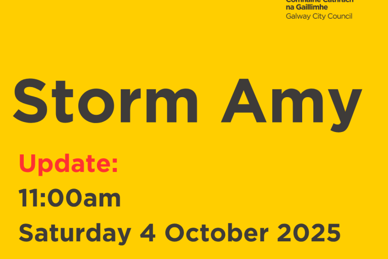 Storm Amy text on yellow background