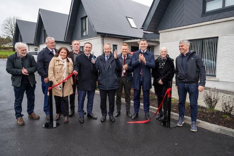 Ribbon cutting at launch of Bóithrín na Saoirse