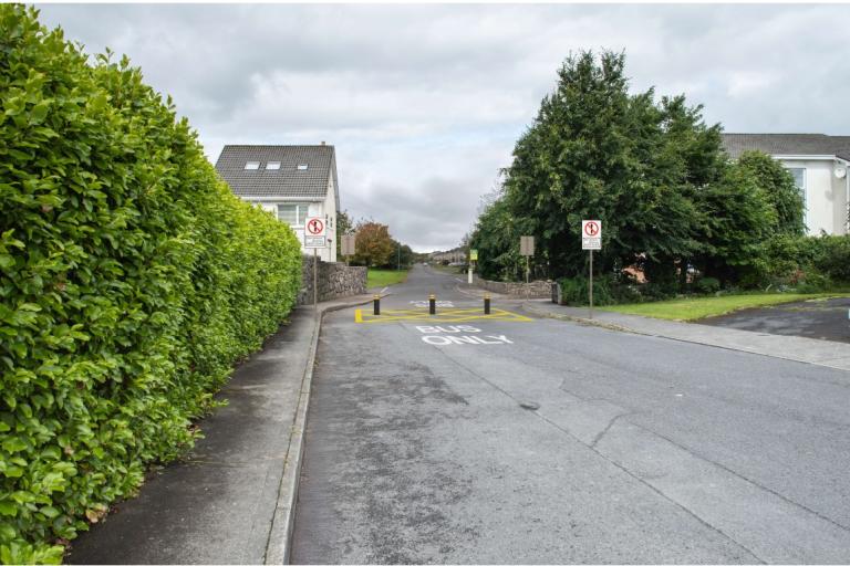 A mock-up image which shows one option for the proposed bus gate, retractable bollards which would descend as a bus approaches.