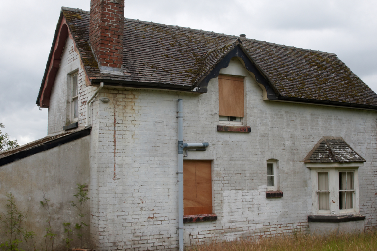 Derelict house stock photo
