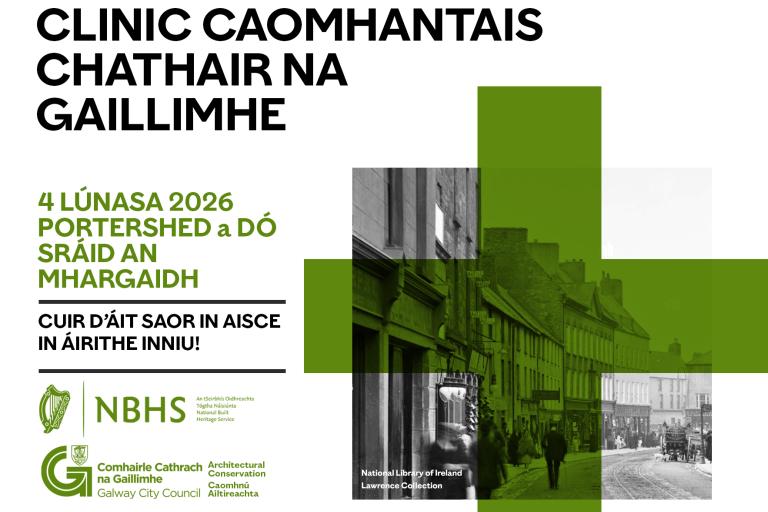 Íomhá ina léirítear dáta agus suíomh Chlinic Caomhnaithe Chathair na Gaillimhe