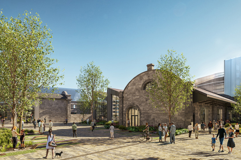 An artist's impression of part of the future proposed public realm works at Augustine Hill, which has received funding under the Towns and Cities Regeneration Investment Fund