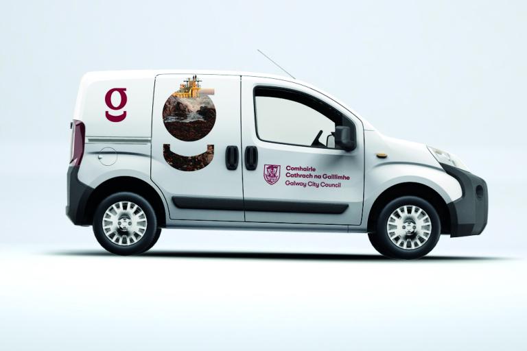 GCC Van with new branding mocked up on the side of the van