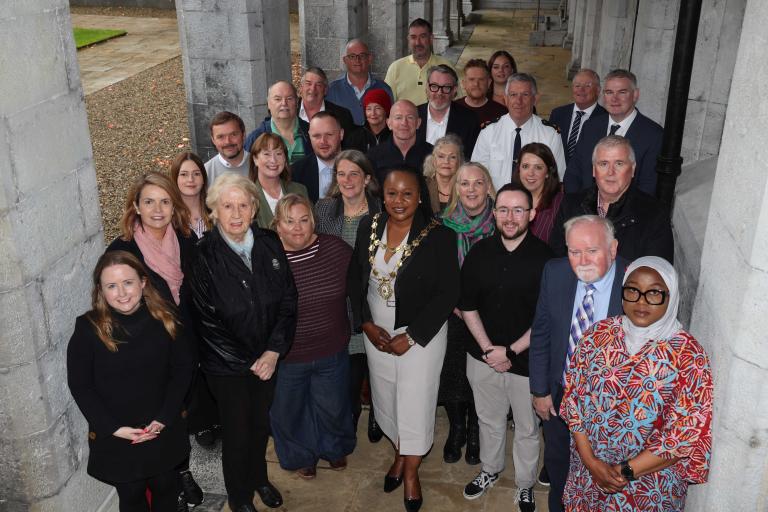 safety partnership members posing for photo at university of galway