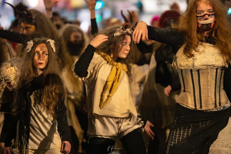 Thriller in Eyre Square 2025 dancing performers in costume