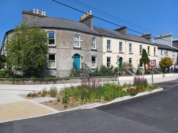 An image of a rain garden installed at The Crescent / Sea Road junction