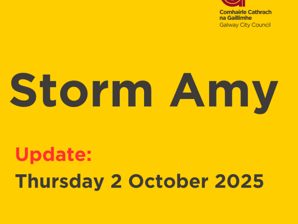 Storm Amy text on yellow background