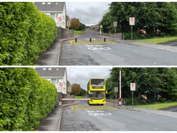 An image of the possible designs of bus gates at Bun a Chnoic / Cnoc an Óir