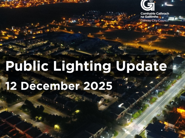 Galway city at night from the air