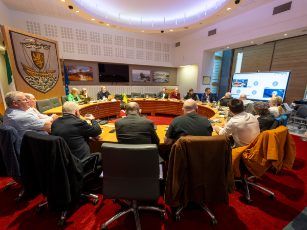 Gaeilge meeting in progress in the Council Chamber