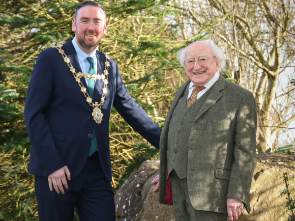 Mayor Cubbard and former President Michael D Higgins