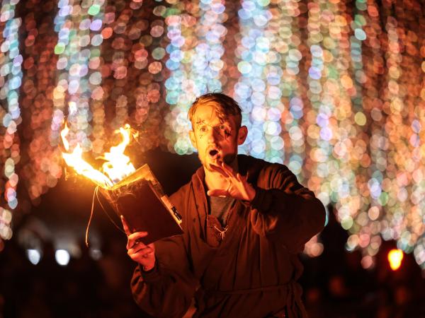Fire show at night time