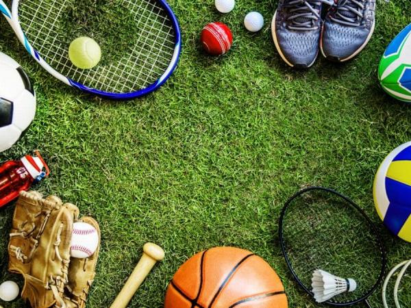 sports equipment on grass