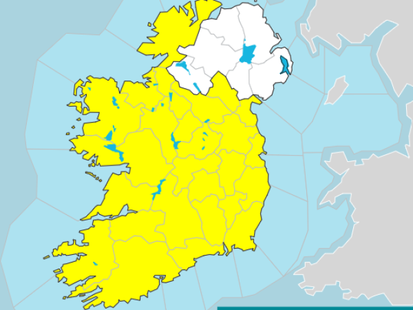 yellow weather map ireland