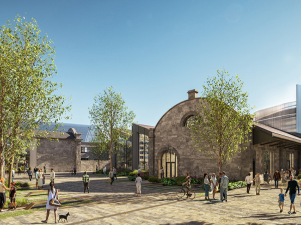 An artist's impression of part of the future proposed public realm works at Augustine Hill, which has received funding under the Towns and Cities Regeneration Investment Fund