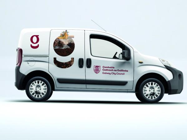 GCC Van with new branding mocked up on the side of the van