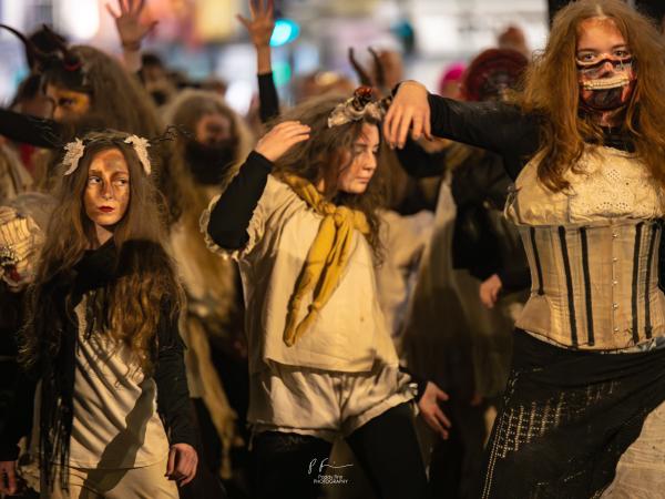 Thriller in Eyre Square 2025 dancing performers in costume