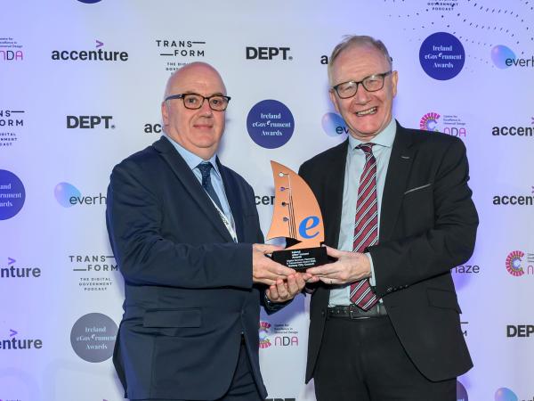 patrick greene accepting an award