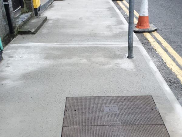 Repaired footpathin city centre