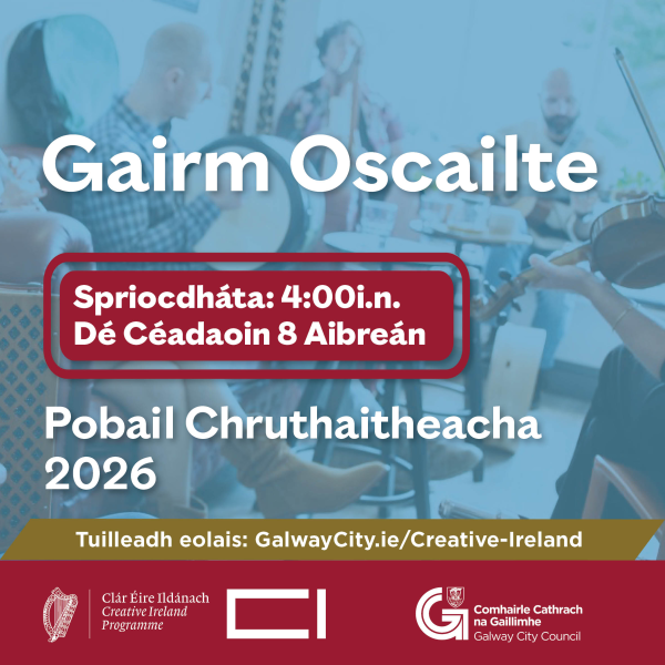 Gairm Oscailte Pobail Chruthaitheacha 2026.